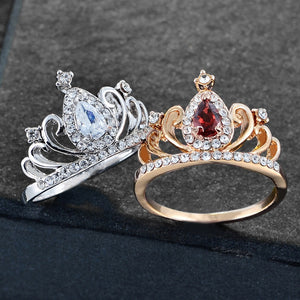 Trendy Crystal Crown Rings Jewelry for Women - Vie Best Shop