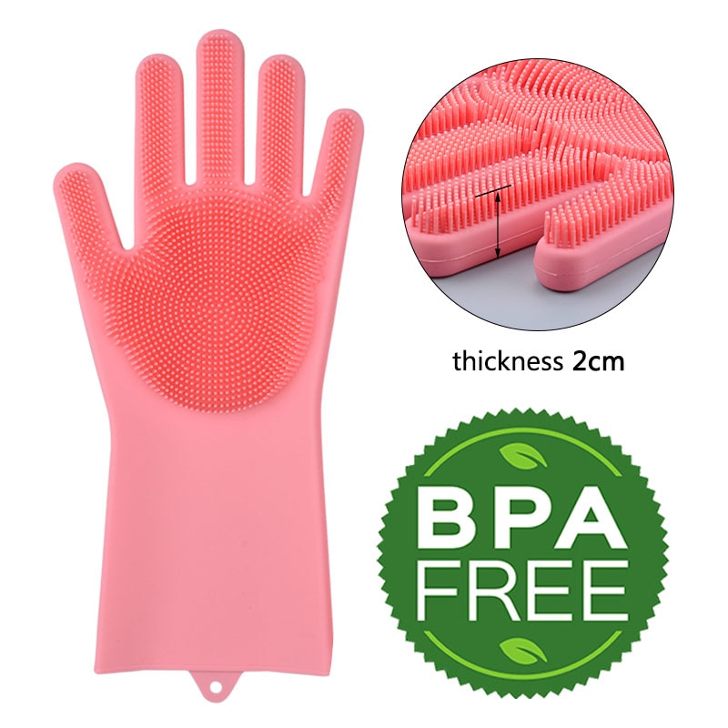 Kitchen Silicone Cleaning Gloves ( 1 Pair ) - Vie Best Shop