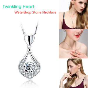 Silver Pendants Sparkling Heart-Shaped For Women - Vie Best Shop
