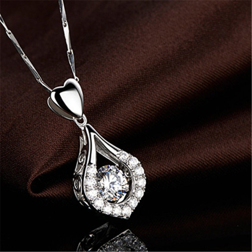 Silver Pendants Sparkling Heart-Shaped For Women - Vie Best Shop