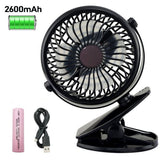 USB Fan Mini Clamp Desktop Fan 2600mAh Battery - Vie Best Shop