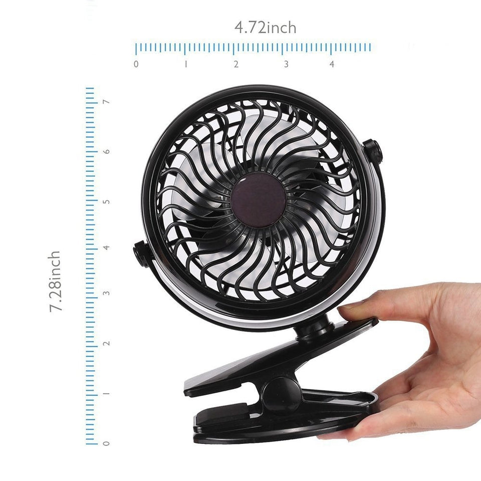 USB Fan Mini Clamp Desktop Fan 2600mAh Battery - Vie Best Shop