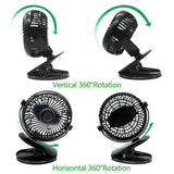 USB Fan Mini Clamp Desktop Fan 2600mAh Battery - Vie Best Shop