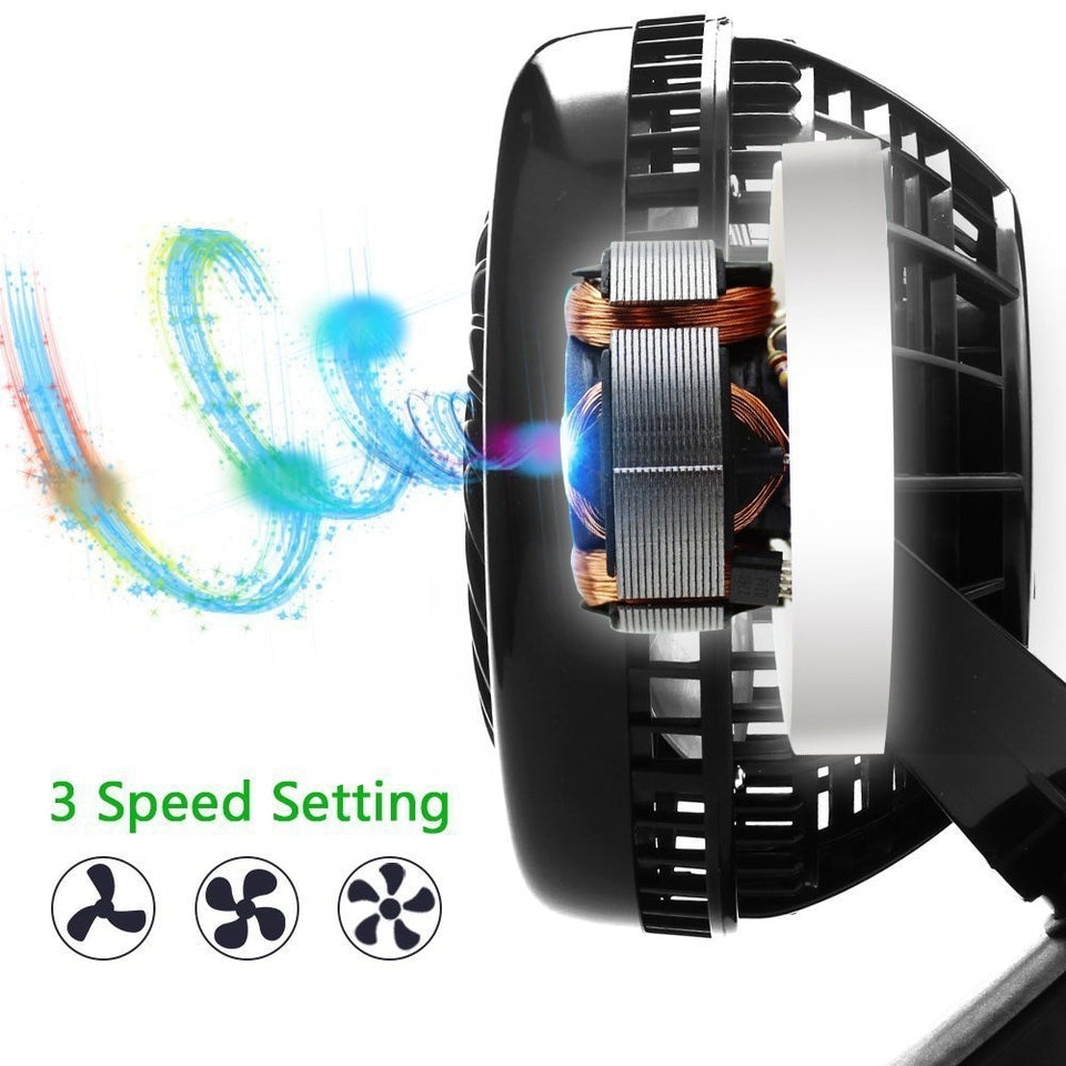 USB Fan Mini Clamp Desktop Fan 2600mAh Battery - Vie Best Shop
